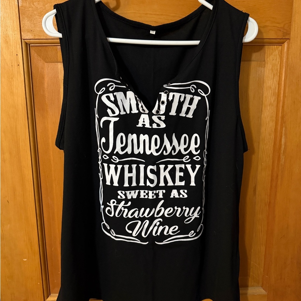 Black Graphic Tank Top